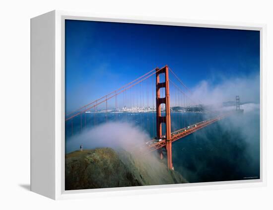 Golden Gate Bridge with Mist and Fog, San Francisco, California, USA-Steve Vidler-Framed Premier Image Canvas