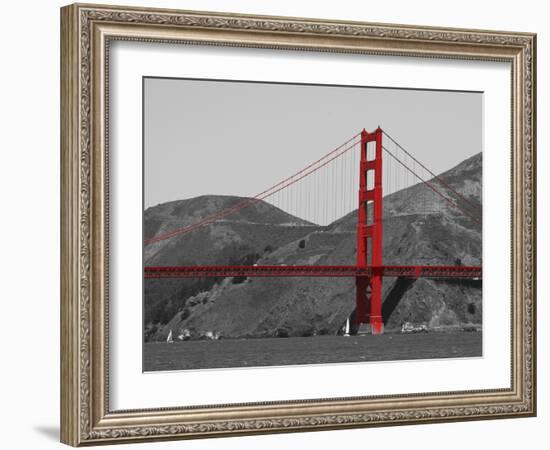 Golden Gate Bridge with Red Pop Border-Emily Navas-Framed Photographic Print