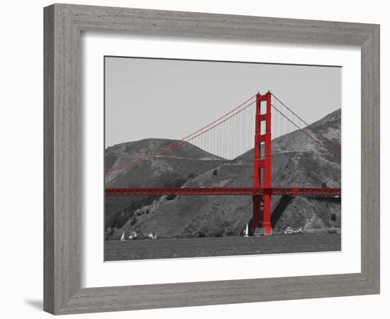 Golden Gate Bridge with Red Pop Border-Emily Navas-Framed Photographic Print