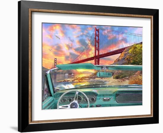 Golden Gate from a Car-Dominic Davison-Framed Art Print