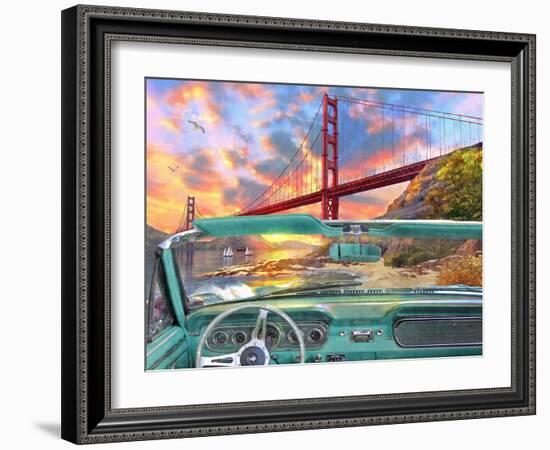 Golden Gate from a Car-Dominic Davison-Framed Art Print