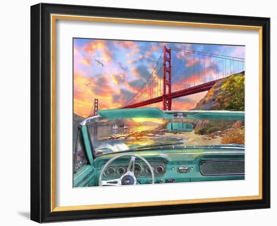 Golden Gate from a Car-Dominic Davison-Framed Art Print