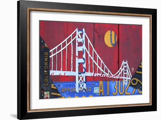 Golden Gate-Design Turnpike-Framed Giclee Print