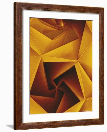 Golden Geometric Pentagons-Tim Kahane-Framed Photographic Print