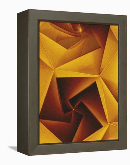 Golden Geometric Pentagons-Tim Kahane-Framed Premier Image Canvas