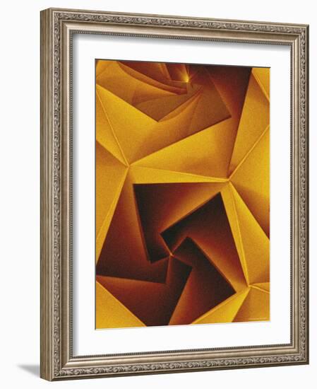 Golden Geometric Pentagons-Tim Kahane-Framed Photographic Print