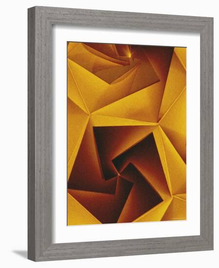 Golden Geometric Pentagons-Tim Kahane-Framed Photographic Print