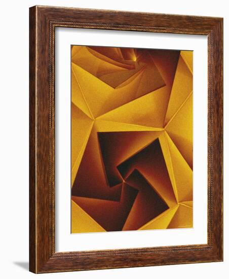 Golden Geometric Pentagons-Tim Kahane-Framed Photographic Print