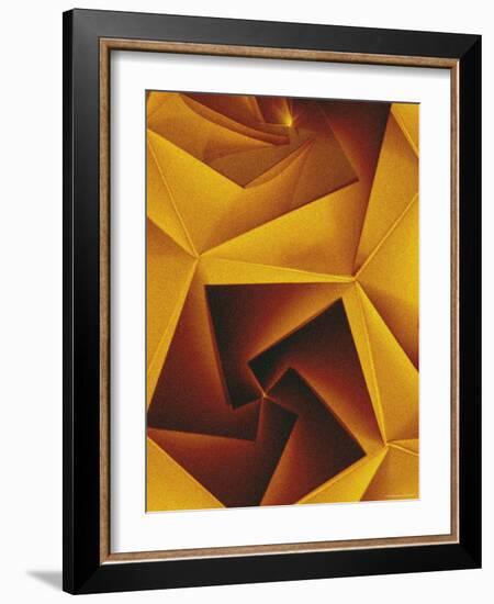 Golden Geometric Pentagons-Tim Kahane-Framed Photographic Print