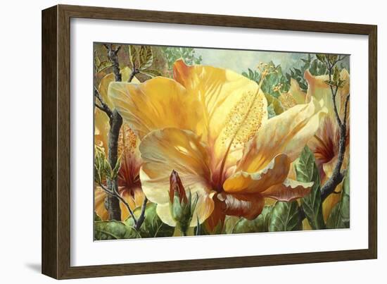 Golden Hibiscus-Elizabeth Horning-Framed Premium Giclee Print