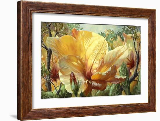 Golden Hibiscus-Elizabeth Horning-Framed Premium Giclee Print