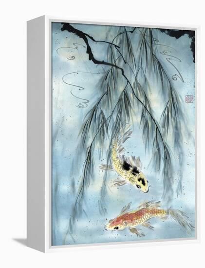 Golden Koi-Nan Rae-Framed Stretched Canvas