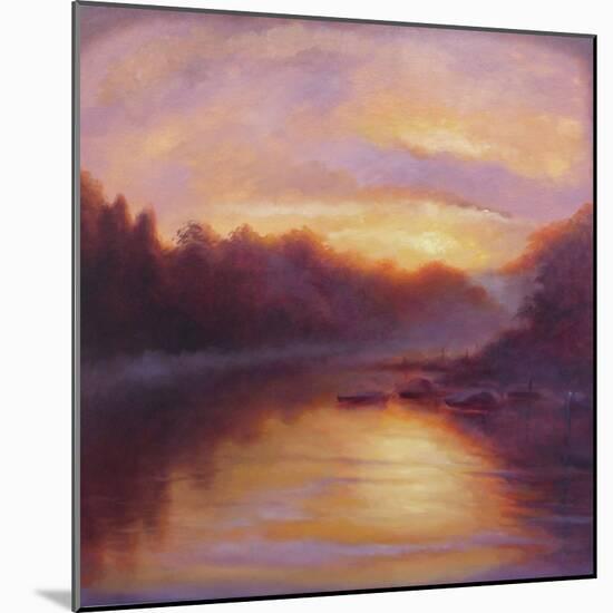 Golden Light, 2023, 2023, (Oil on Canvas) River Thames-Lee Campbell-Mounted Giclee Print