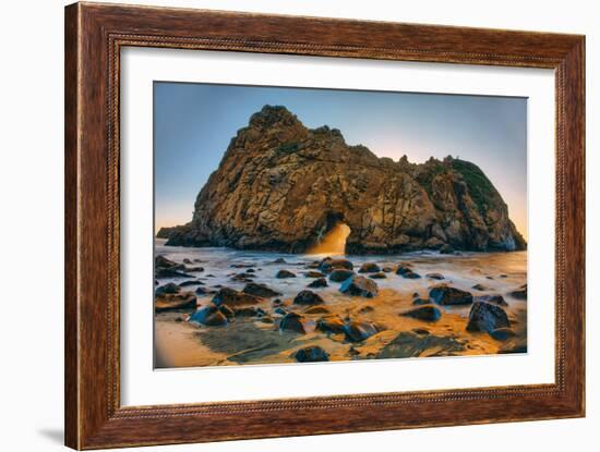 Golden Light at Ocean Door, Big Sur, California Coast, Pfieffer Beach-Vincent James-Framed Photographic Print