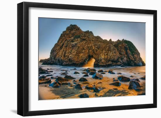 Golden Light at Ocean Door, Big Sur, California Coast, Pfieffer Beach-Vincent James-Framed Photographic Print