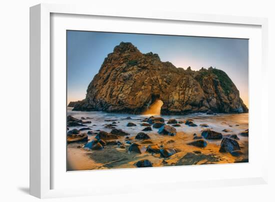 Golden Light at Ocean Door, Big Sur, California Coast, Pfieffer Beach-Vincent James-Framed Photographic Print