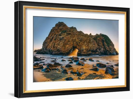 Golden Light at Ocean Door, Big Sur, California Coast, Pfieffer Beach-Vincent James-Framed Photographic Print