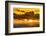 Golden light of the setting sun reflects a red glow on the beach at Pererenan Beach, Bali.-Greg Johnston-Framed Photographic Print