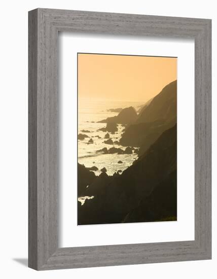 Golden Light on Coastal Hills of Califonia's Big Sur-Anna Miller-Framed Photographic Print