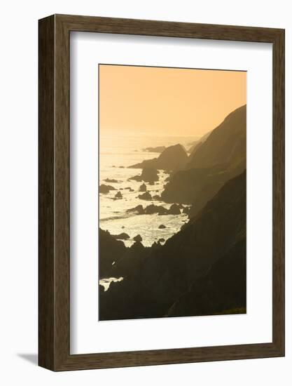 Golden Light on Coastal Hills of Califonia's Big Sur-Anna Miller-Framed Photographic Print