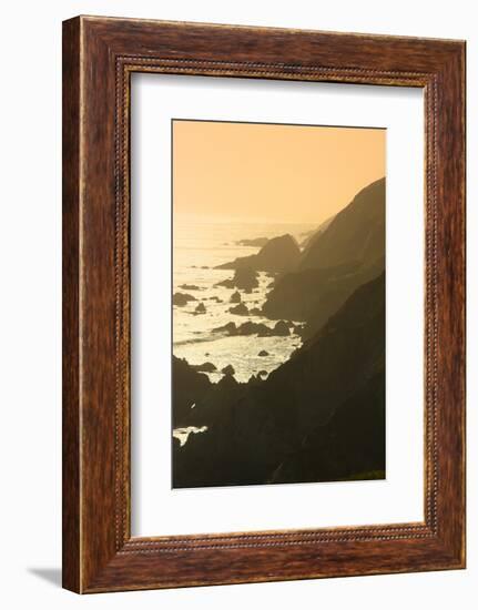 Golden Light on Coastal Hills of Califonia's Big Sur-Anna Miller-Framed Photographic Print