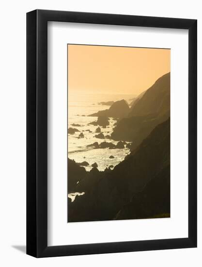 Golden Light on Coastal Hills of Califonia's Big Sur-Anna Miller-Framed Photographic Print