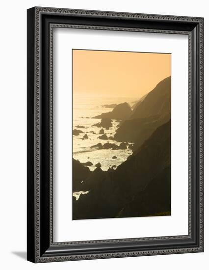 Golden Light on Coastal Hills of Califonia's Big Sur-Anna Miller-Framed Photographic Print