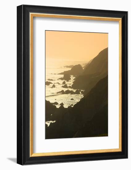 Golden Light on Coastal Hills of Califonia's Big Sur-Anna Miller-Framed Photographic Print