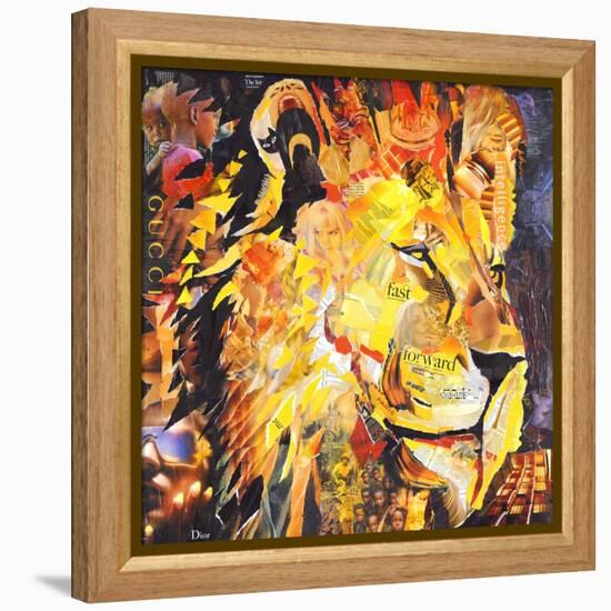 Golden Lion-James Grey-Framed Stretched Canvas