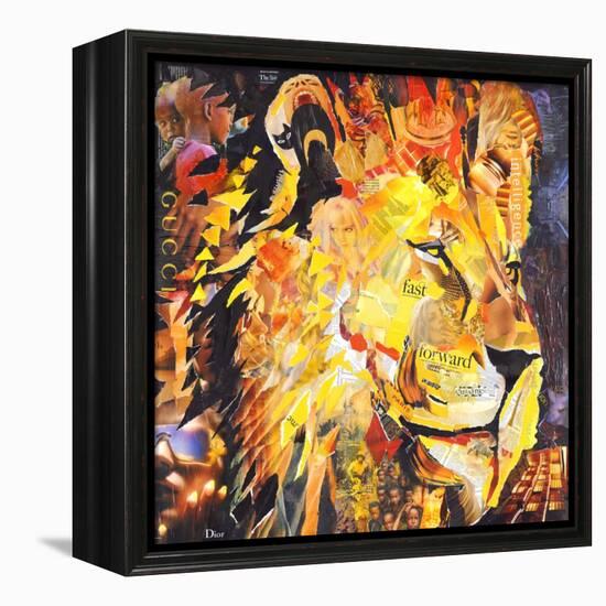 Golden Lion-James Grey-Framed Stretched Canvas