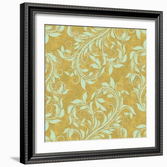 Golden Luna Angel Damask-Tina Lavoie-Framed Giclee Print