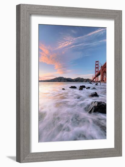 Golden Moment at Marshall Beach Golden Gate Bridge San Francisco-Vincent James-Framed Photographic Print