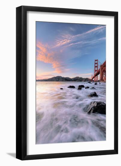 Golden Moment at Marshall Beach Golden Gate Bridge San Francisco-Vincent James-Framed Photographic Print