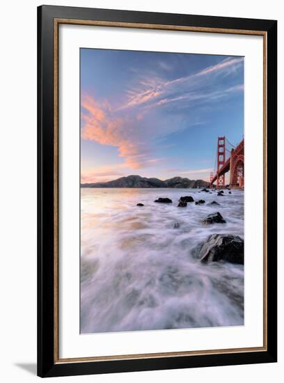 Golden Moment at Marshall Beach Golden Gate Bridge San Francisco-Vincent James-Framed Photographic Print