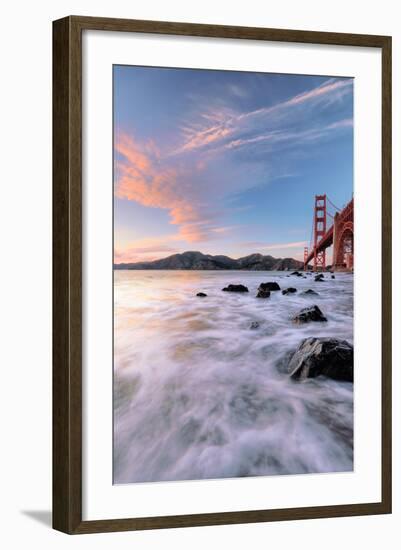 Golden Moment at Marshall Beach Golden Gate Bridge San Francisco-Vincent James-Framed Photographic Print