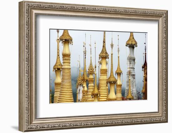 Golden Pagodas at the Nyaung Oak Monastery in Indein, Shan State, Myanmar (Burma)-Annie Owen-Framed Photographic Print