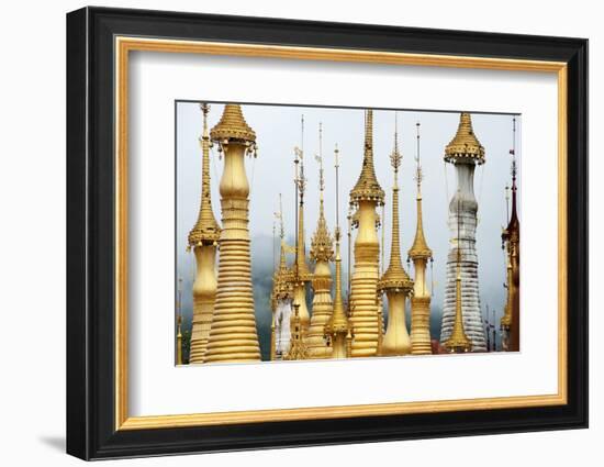 Golden Pagodas at the Nyaung Oak Monastery in Indein, Shan State, Myanmar (Burma)-Annie Owen-Framed Photographic Print