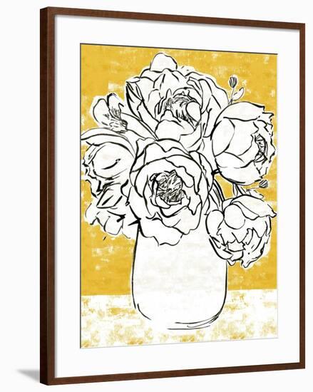 Golden Peony I-Annie Warren-Framed Art Print