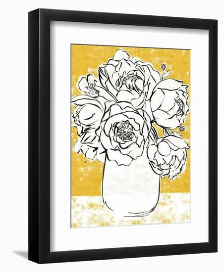 Golden Peony I-Annie Warren-Framed Art Print