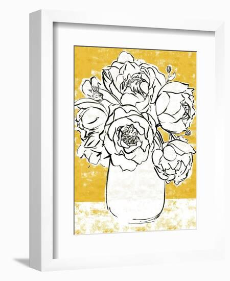 Golden Peony I-Annie Warren-Framed Art Print