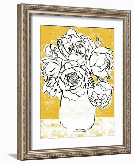 Golden Peony I-Annie Warren-Framed Art Print