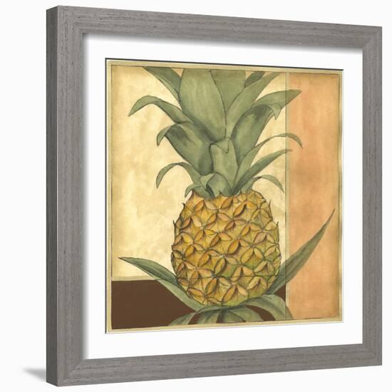 Golden Pineapple I-Jennifer Goldberger-Framed Art Print