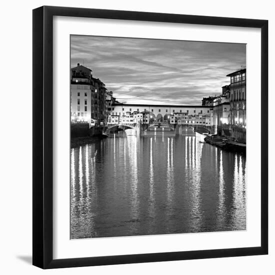 Golden Ponte Vecchio BW-Rita Crane-Framed Photo