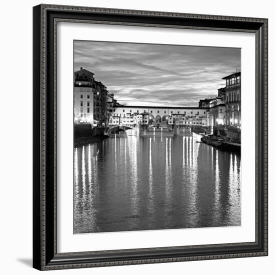 Golden Ponte Vecchio BW-Rita Crane-Framed Photo