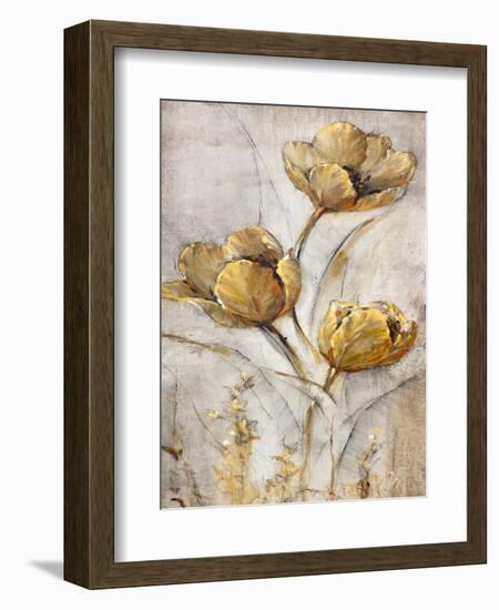 Golden Poppies on Taupe I-Tim O'toole-Framed Art Print