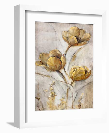 Golden Poppies on Taupe I-Tim O'toole-Framed Art Print