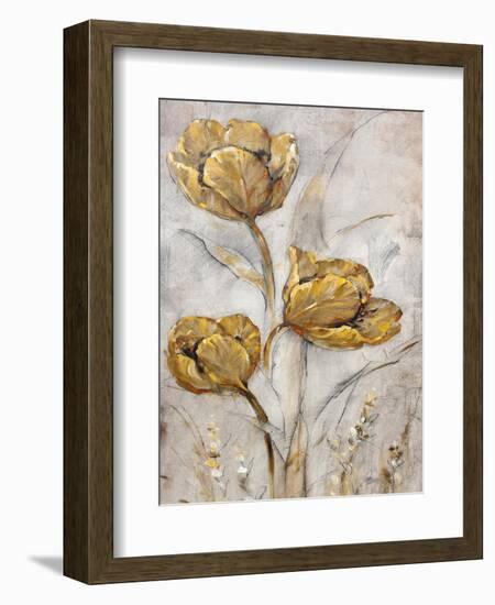 Golden Poppies on Taupe II-Tim O'toole-Framed Premium Giclee Print