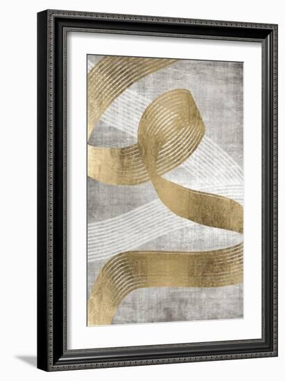 Golden Ribbon 2-Denise Brown-Framed Art Print