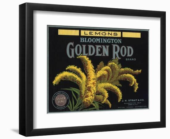 Golden Rod Brand - Bloomington, California - Citrus Crate Label-Lantern Press-Framed Art Print