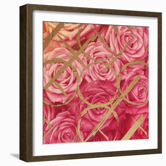 Golden Roses-OnRei-Framed Art Print